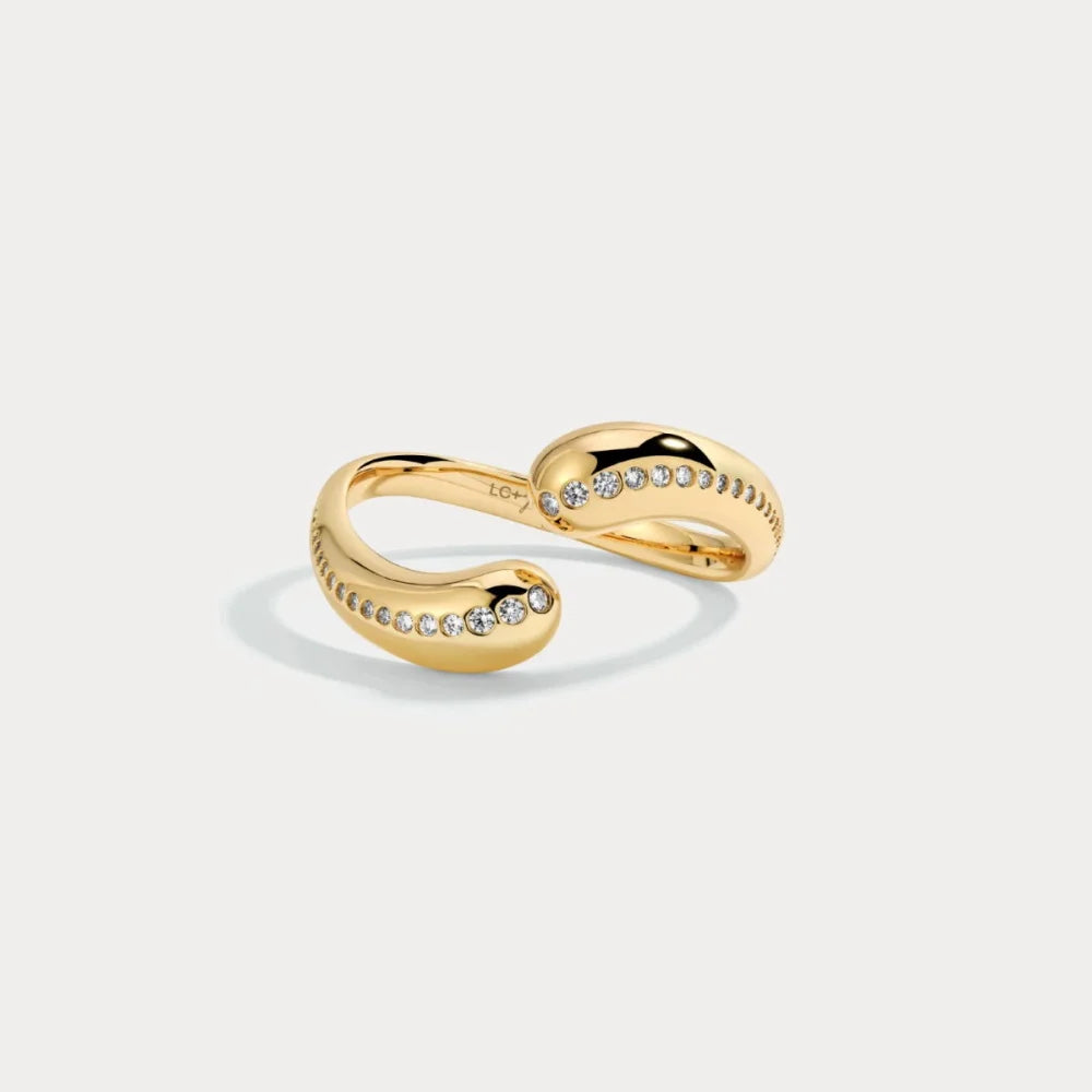 Zircon Water Droplet Open Ring