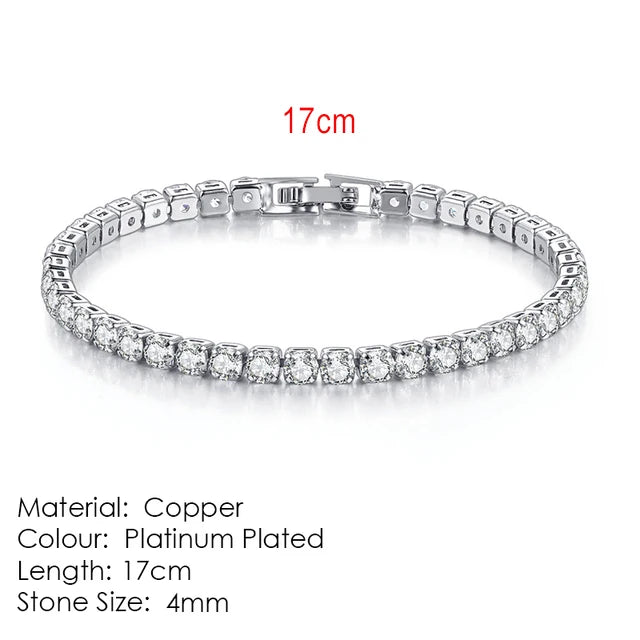 Zircon Crystal Tennis Bracelet – 2.5/3/4/5mm