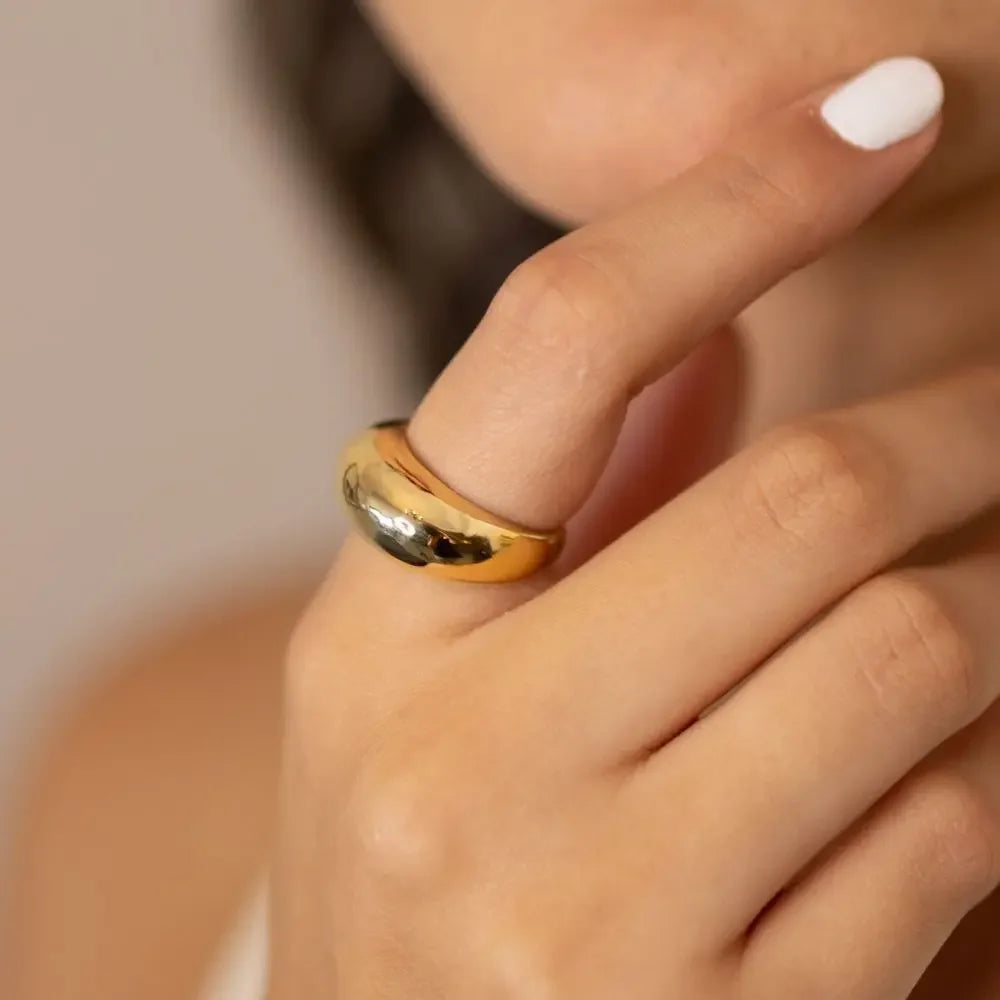 Minimalist Stainless Steel Chunky Dome Ring