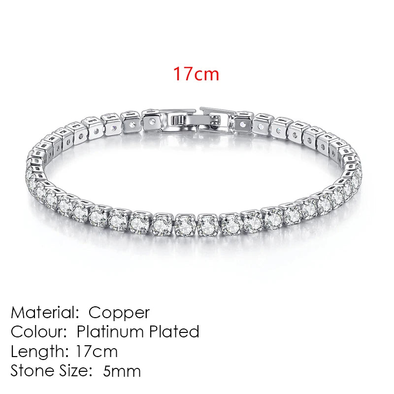Zircon Crystal Tennis Bracelet – 2.5/3/4/5mm