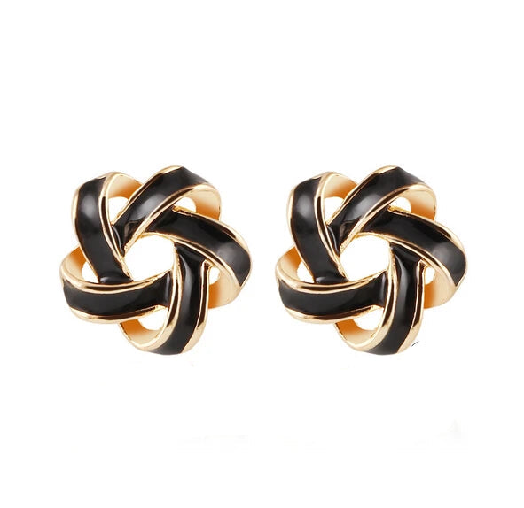 Enamel Knot Earrings