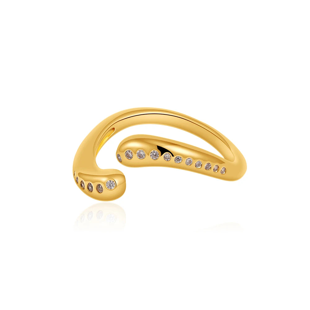 Zircon Water Droplet Open Ring