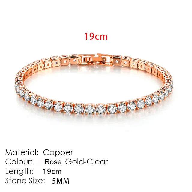 Zircon Crystal Tennis Bracelet – 2.5/3/4/5mm
