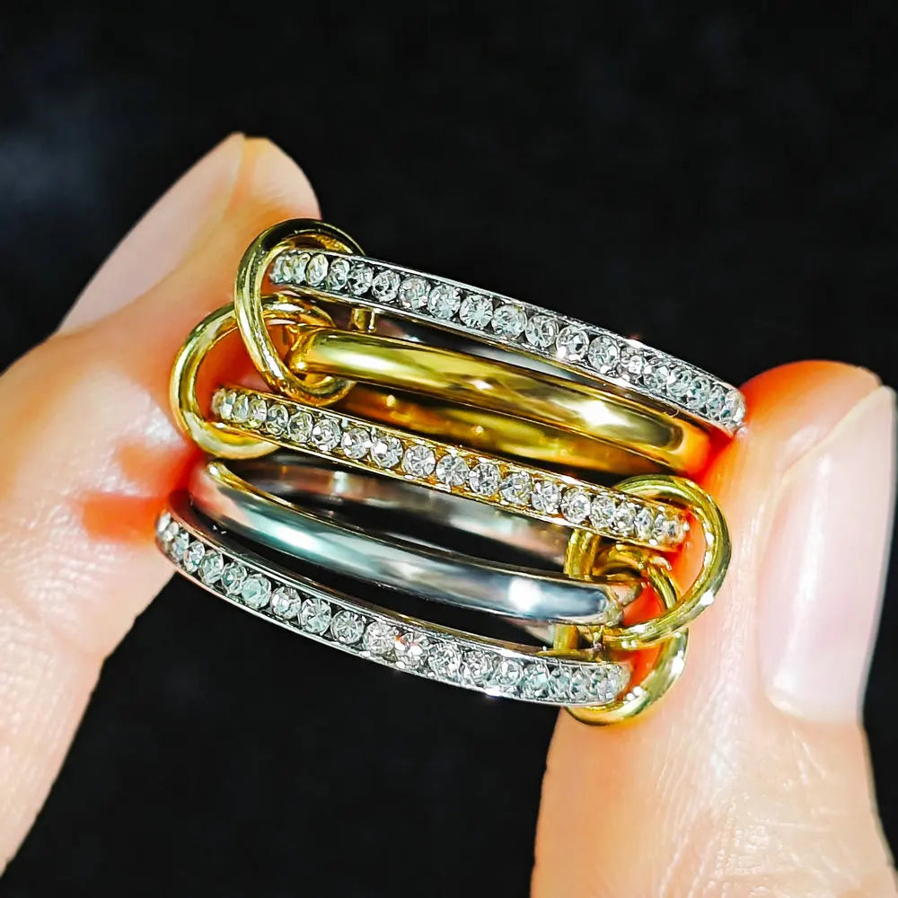 Two-Tone Five-Piece Stackable ring