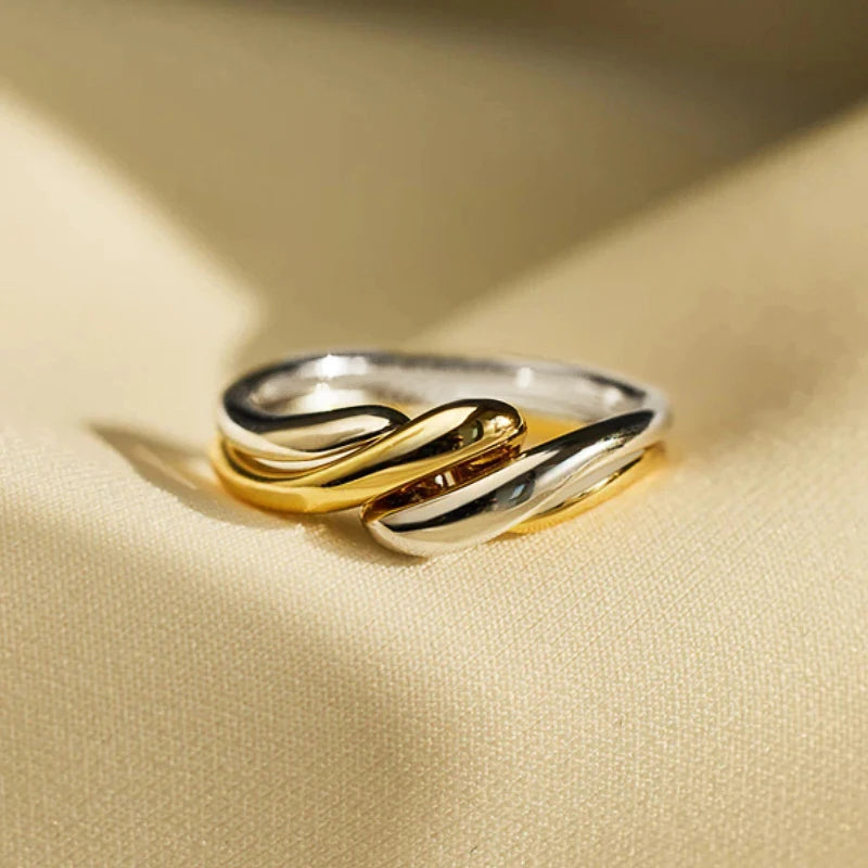 Two-Tone Twist Metal Ring