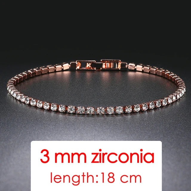 Zircon Crystal Tennis Bracelet – 2.5/3/4/5mm