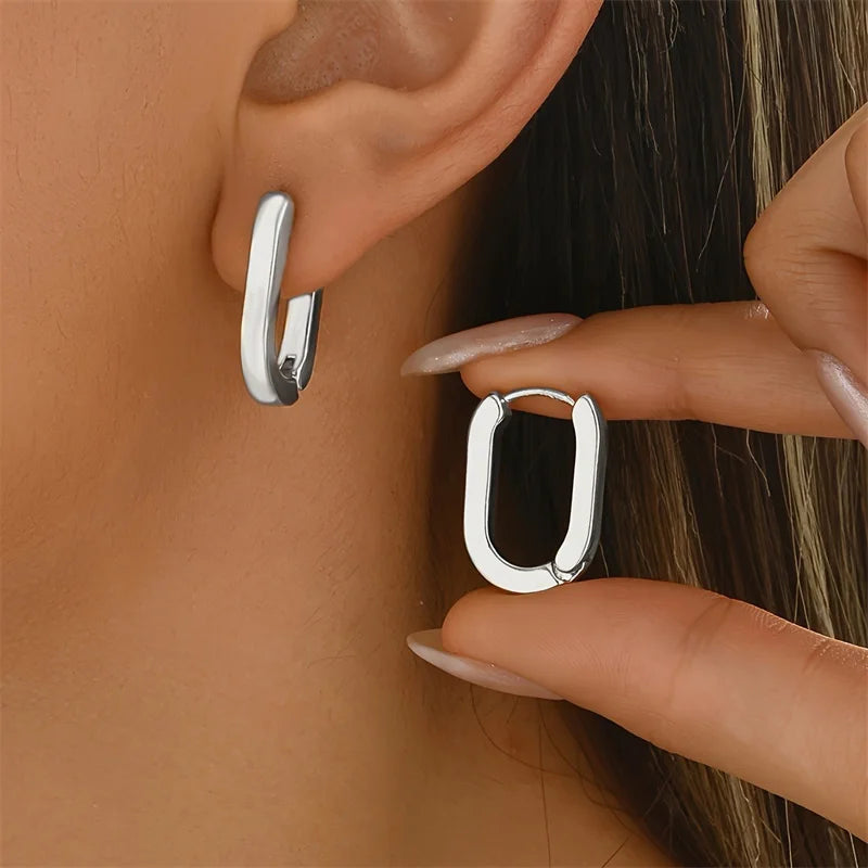 Rectangular Hoop Earrings