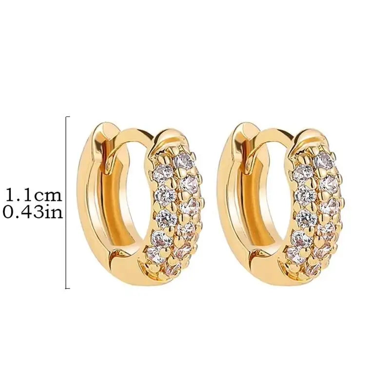 Gold Plated Mini Cubic Zirconia Hoop Earrings