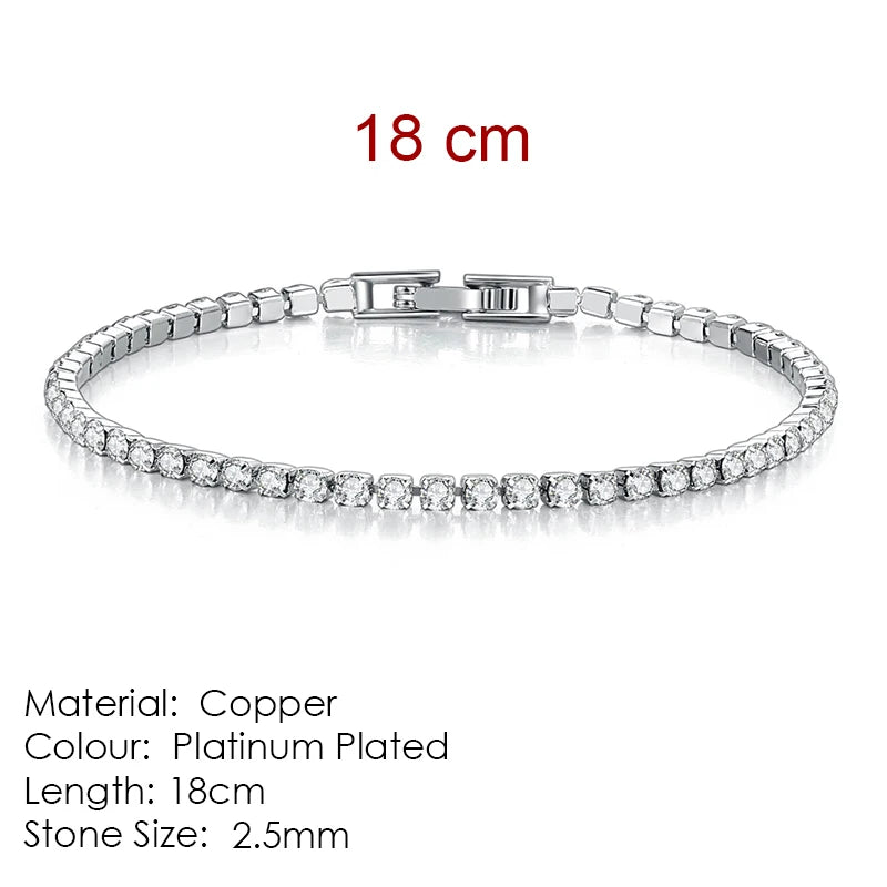 Zircon Crystal Tennis Bracelet – 2.5/3/4/5mm