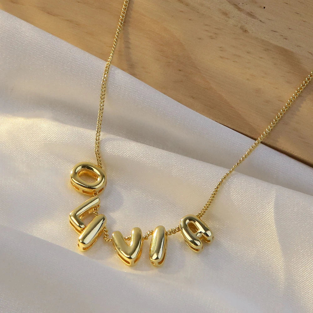 Mini Bubble Balloon Initial Letter Pendant