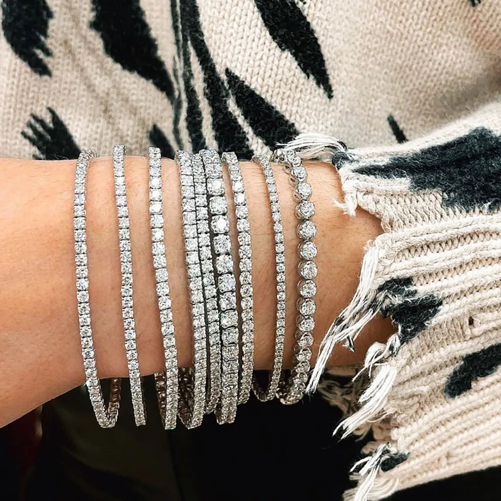 Zircon Crystal Tennis Bracelet – 2.5/3/4/5mm