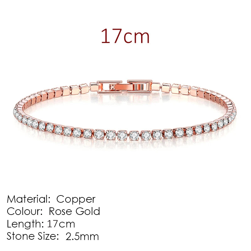 Zircon Crystal Tennis Bracelet – 2.5/3/4/5mm