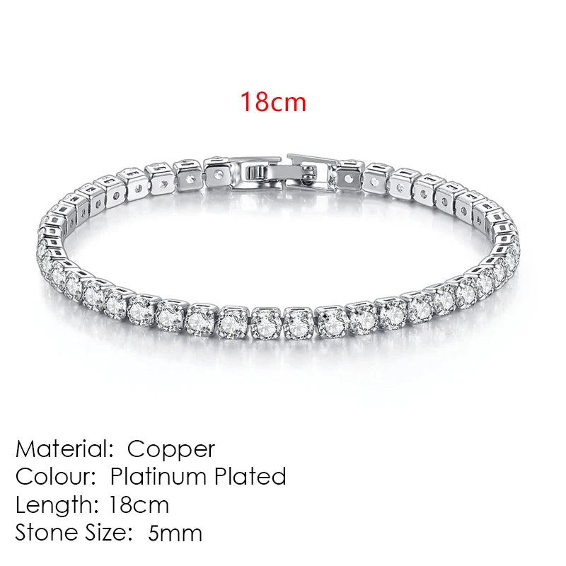 Zircon Crystal Tennis Bracelet – 2.5/3/4/5mm