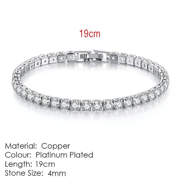 Zircon Crystal Tennis Bracelet – 2.5/3/4/5mm