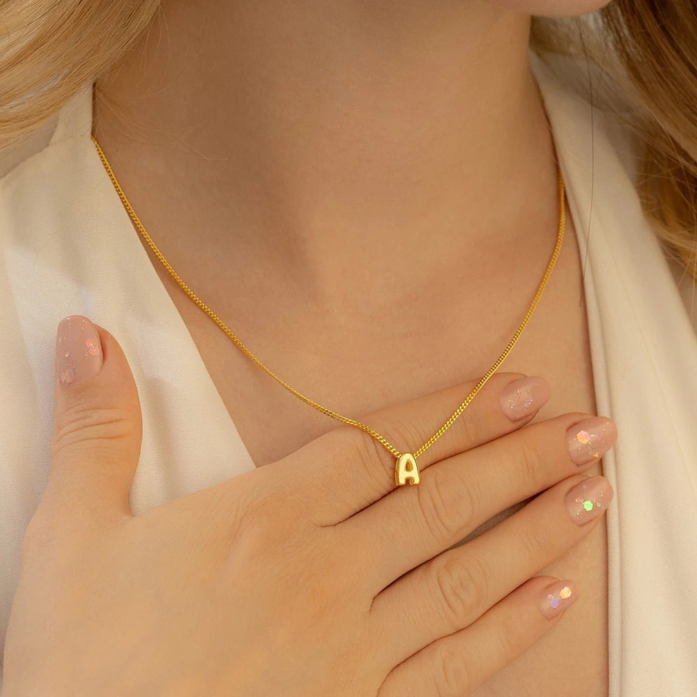 Mini Bubble Balloon Initial Letter Pendant