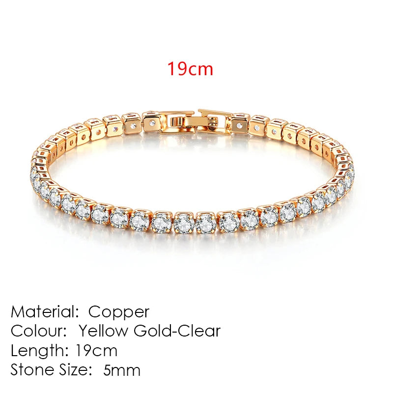 Zircon Crystal Tennis Bracelet – 2.5/3/4/5mm