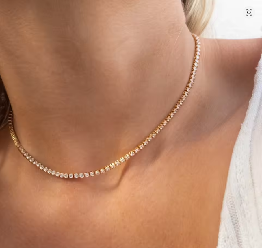18k Gold Tennis Necklace